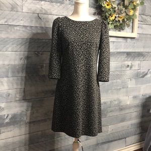 Black and gray patterned dress. Calvin Klein, size 8..